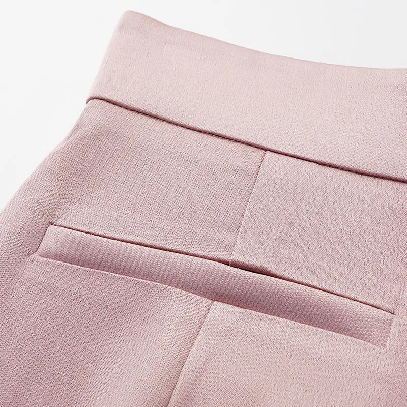 ”The Atelier.” 高級訂製軟馬甲工藝高腰九分褲—粉