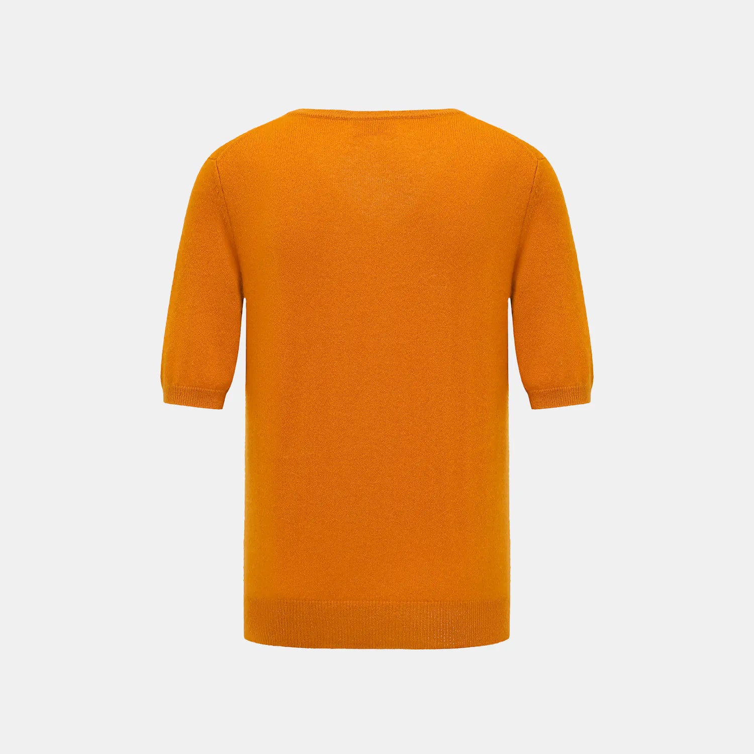 “Cash-In Collection 財“ 100% Baby Cashmere 五分袖V領上衣（Yarn by Loro Piana）— 南瓜橘