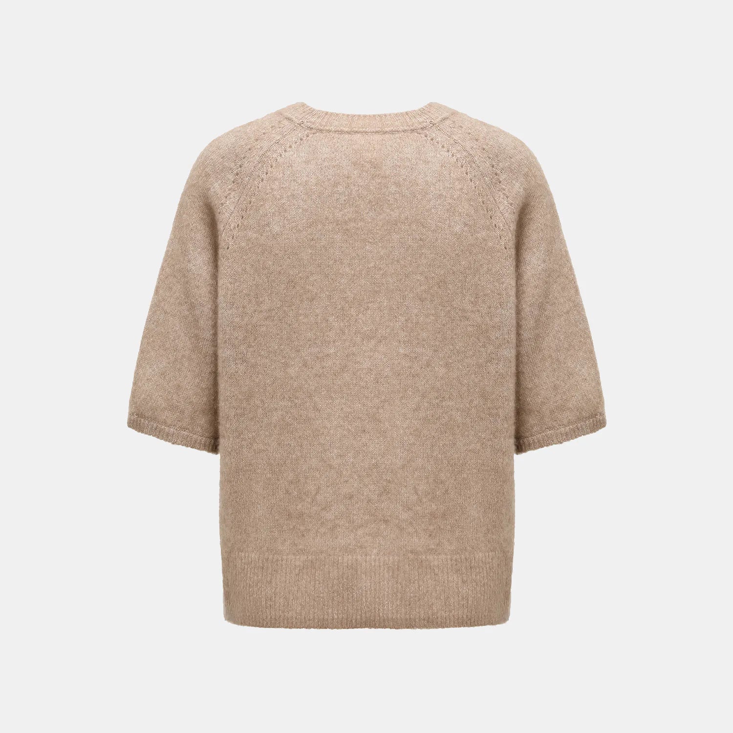 Autumn Diary Silk Cashmere 3/4 Sleeve Top—Earl Grey 