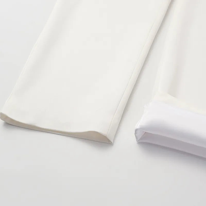 ”The Atelier.” 高級訂製軟馬甲工藝高腰九分褲—白