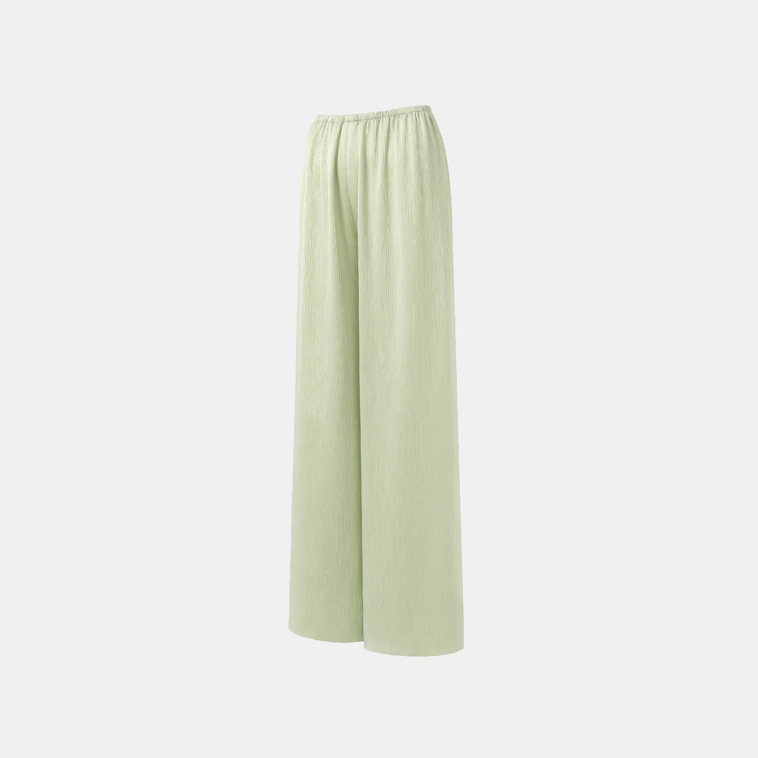 "Easy Go Chic" Korean Pleated Fabric Straight Leg Pants — Bubble Green 