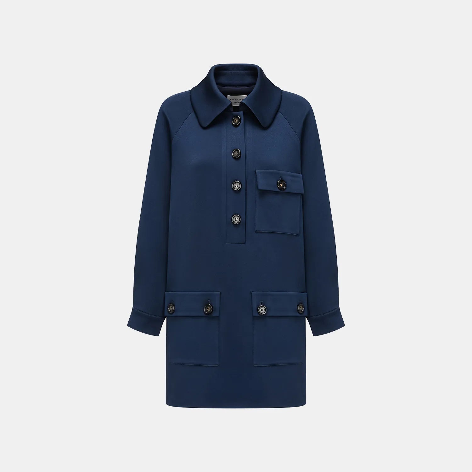 “Easy-go Chic” 重磅醋酸休閑款洋裝—藍