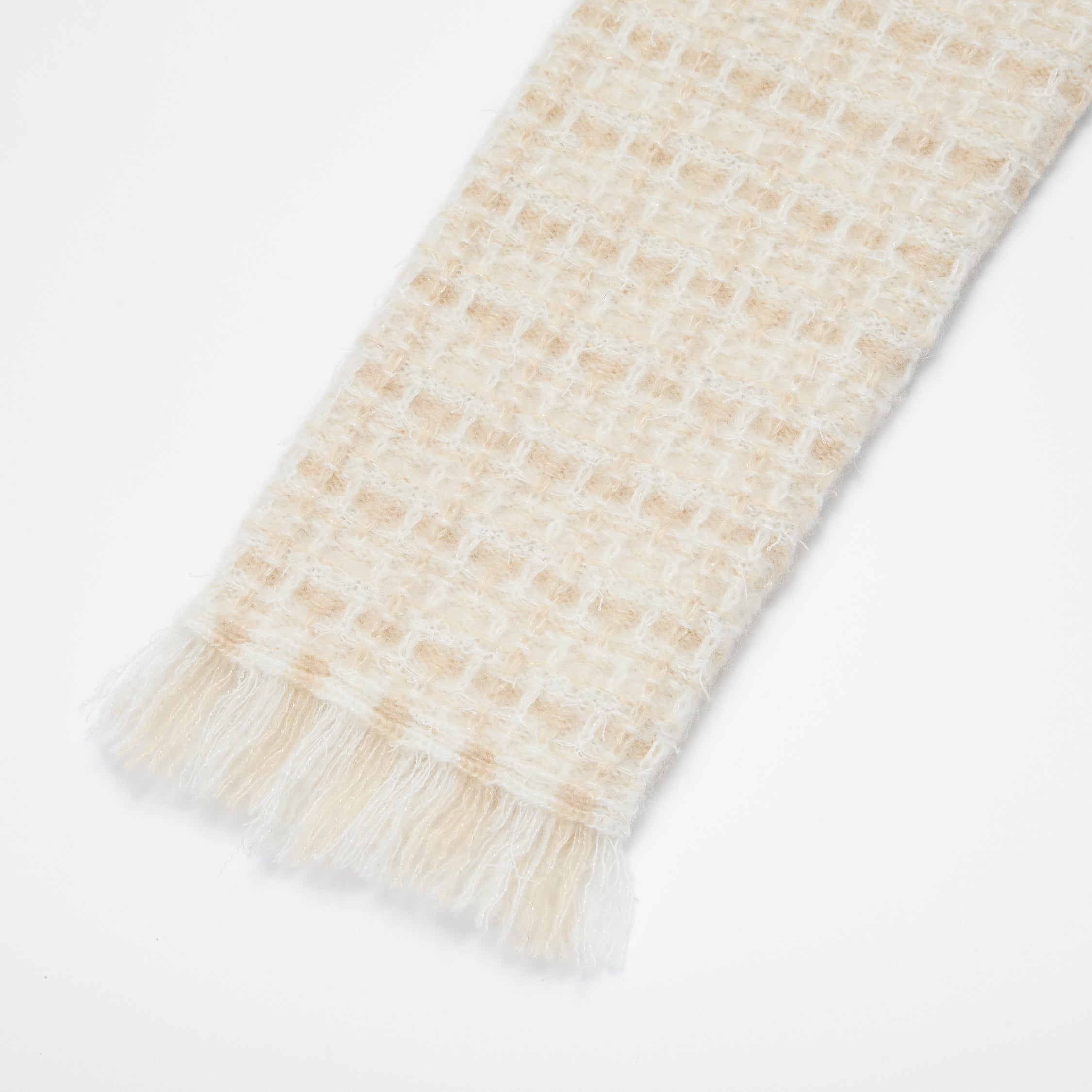 “Weekend at Monaco” Cashmere格織肌理流蘇針織外套—Sable Lumière 沙金微暈