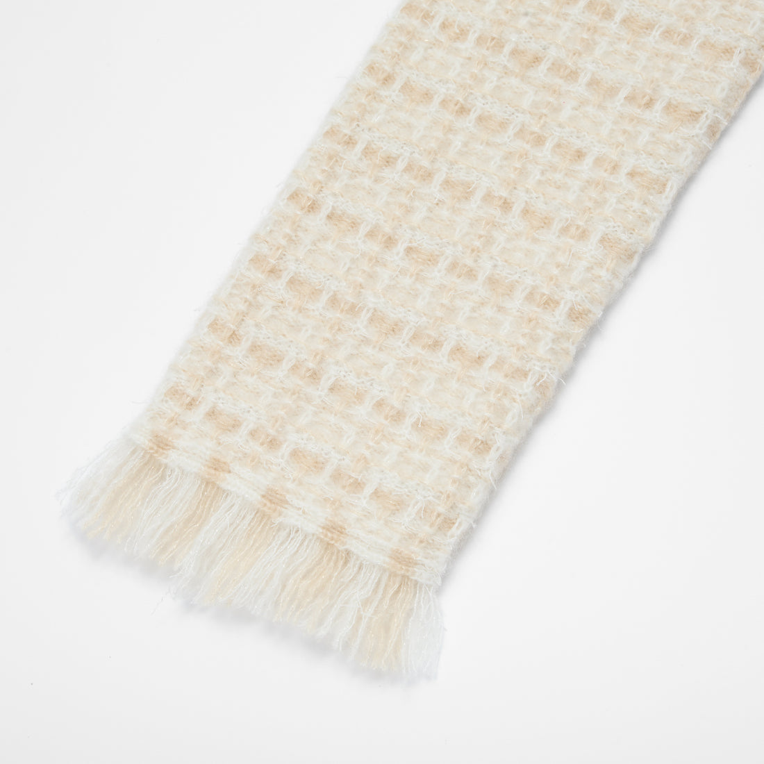 “Weekend at Monaco” Cashmere格織肌理流蘇針織外套—Sable Lumière 沙金微暈