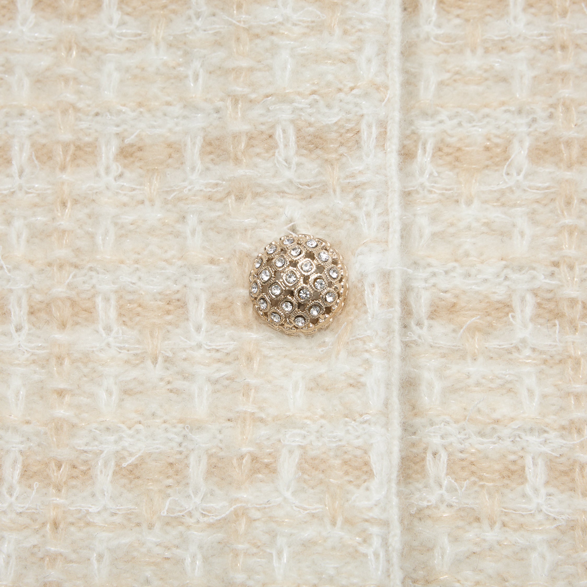 “Weekend at Monaco” Cashmere格織肌理流蘇針織外套—Sable Lumière 沙金微暈