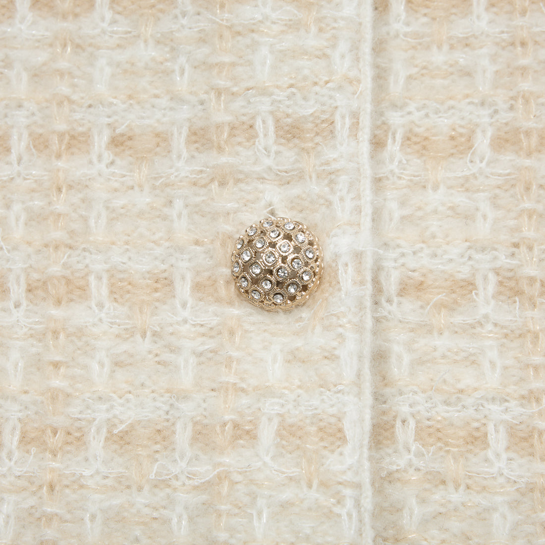 “Weekend at Monaco” Cashmere格織肌理流蘇針織外套—Sable Lumière 沙金微暈