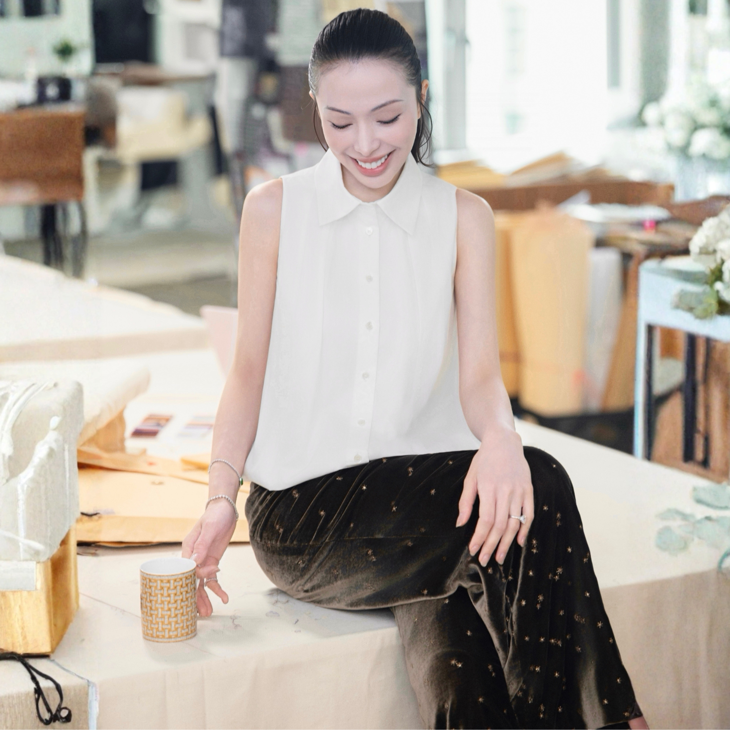 “知性時刻”義大利純棉柔白襯衫背心—White Whisper 純白輕語