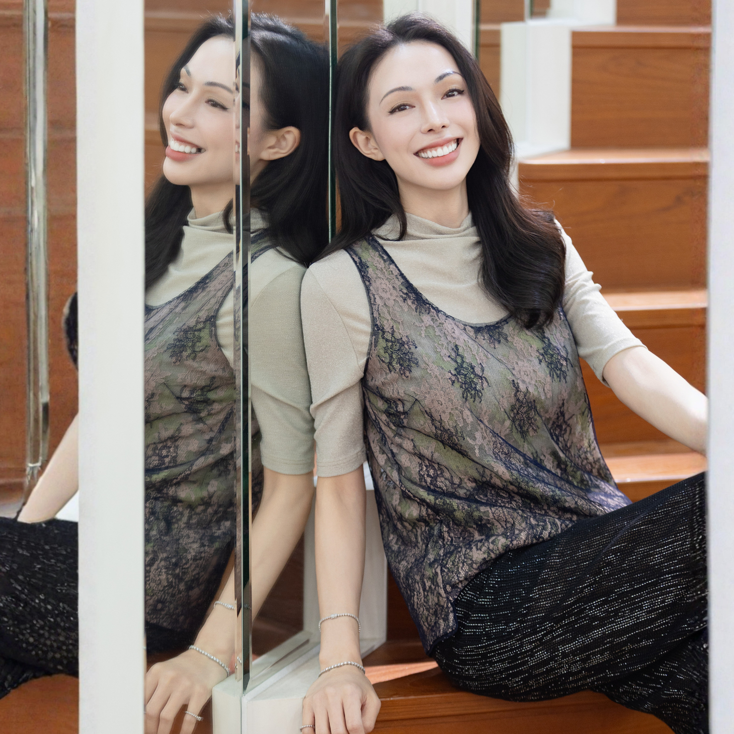 “Quiet Mastery”法國疊影香緹蕾絲背心—Mistwood森霧微影