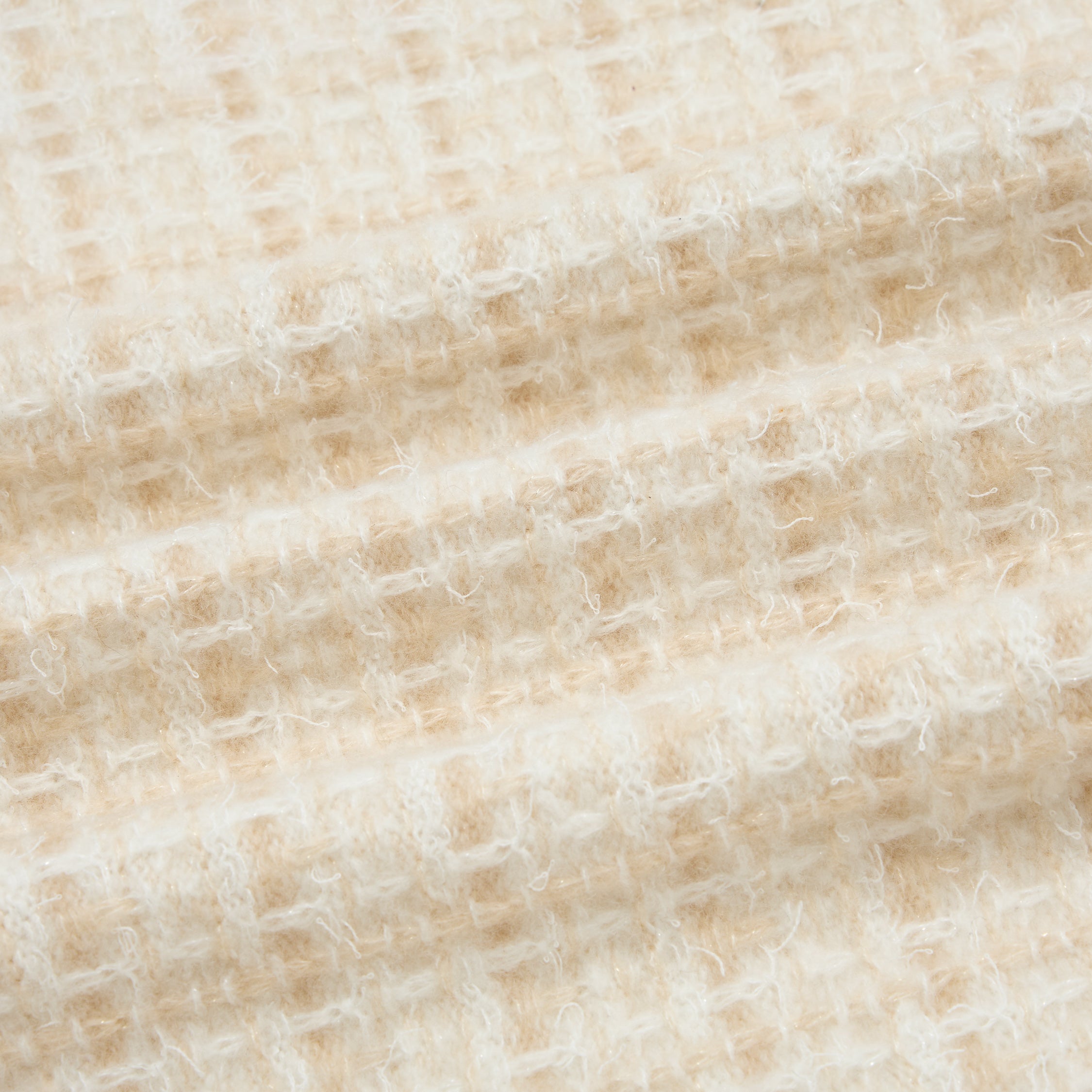 “Weekend at Monaco” Cashmere格織肌理流蘇針織外套—Sable Lumière 沙金微暈