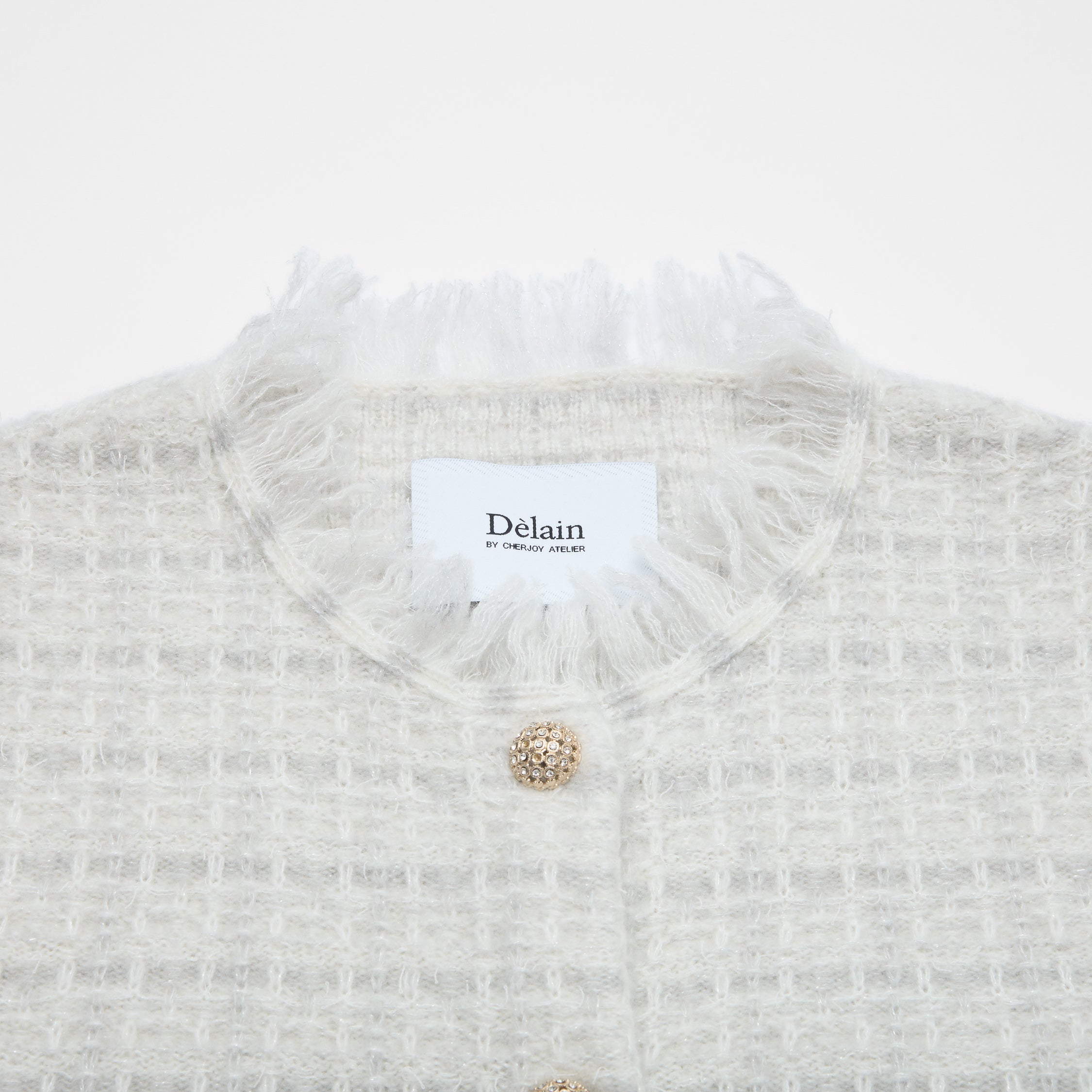 “Weekend at Monaco” Cashmere格織肌理流蘇針織外套—Blanc Rivage 白岸流光