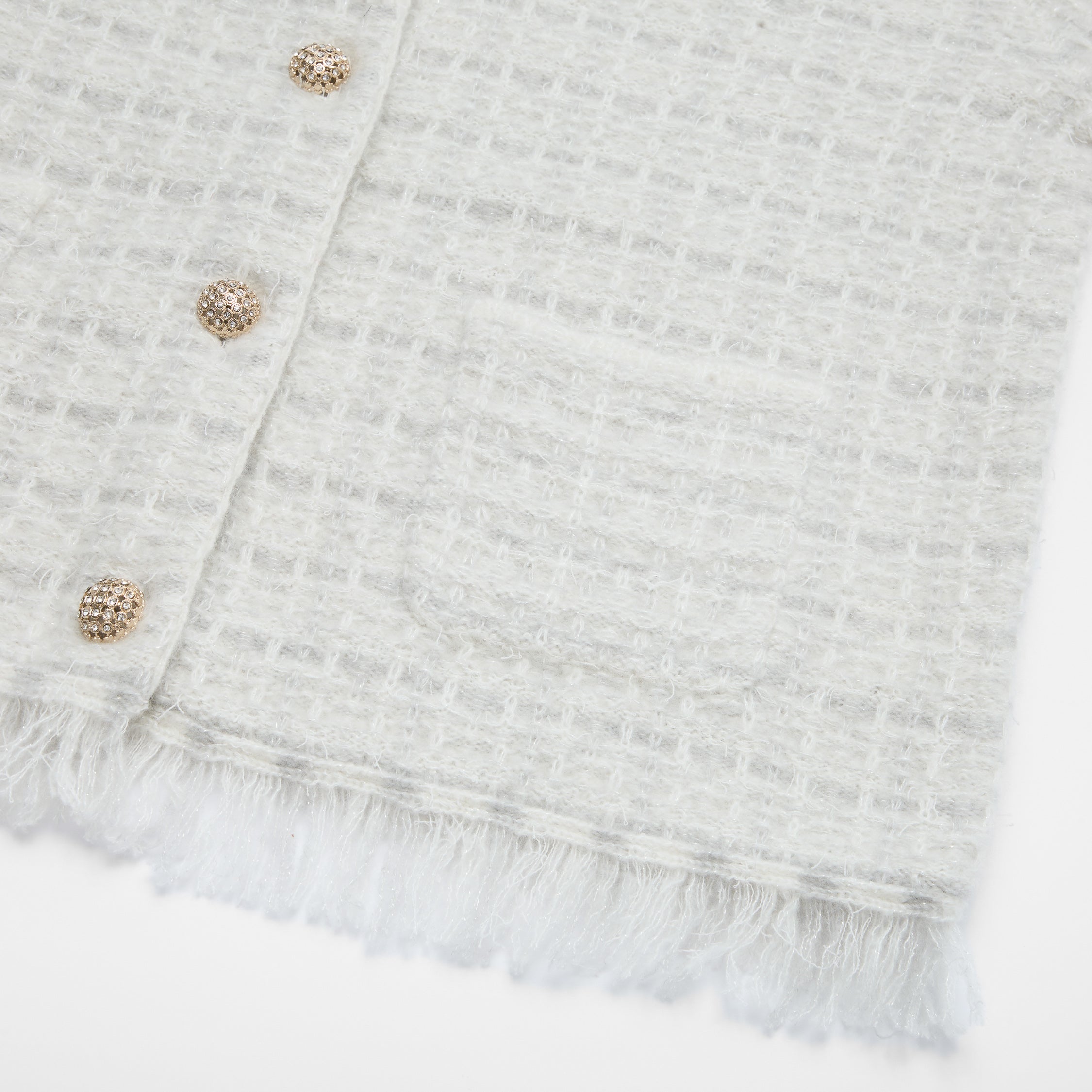 “Weekend at Monaco” Cashmere格織肌理流蘇針織外套—Blanc Rivage 白岸流光