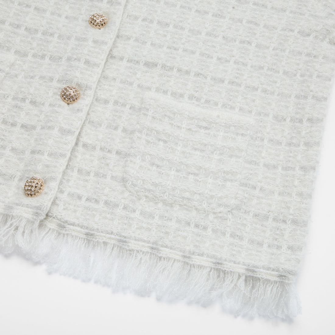 “Weekend at Monaco” Cashmere格織肌理流蘇針織外套—Blanc Rivage 白岸流光