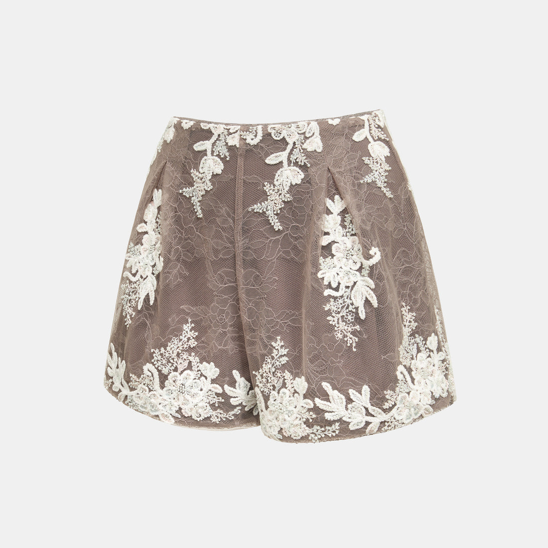 "Imperial Garden Teatime"珠繡香緹蕾絲短褲—Mist Bloom 霧綻花影