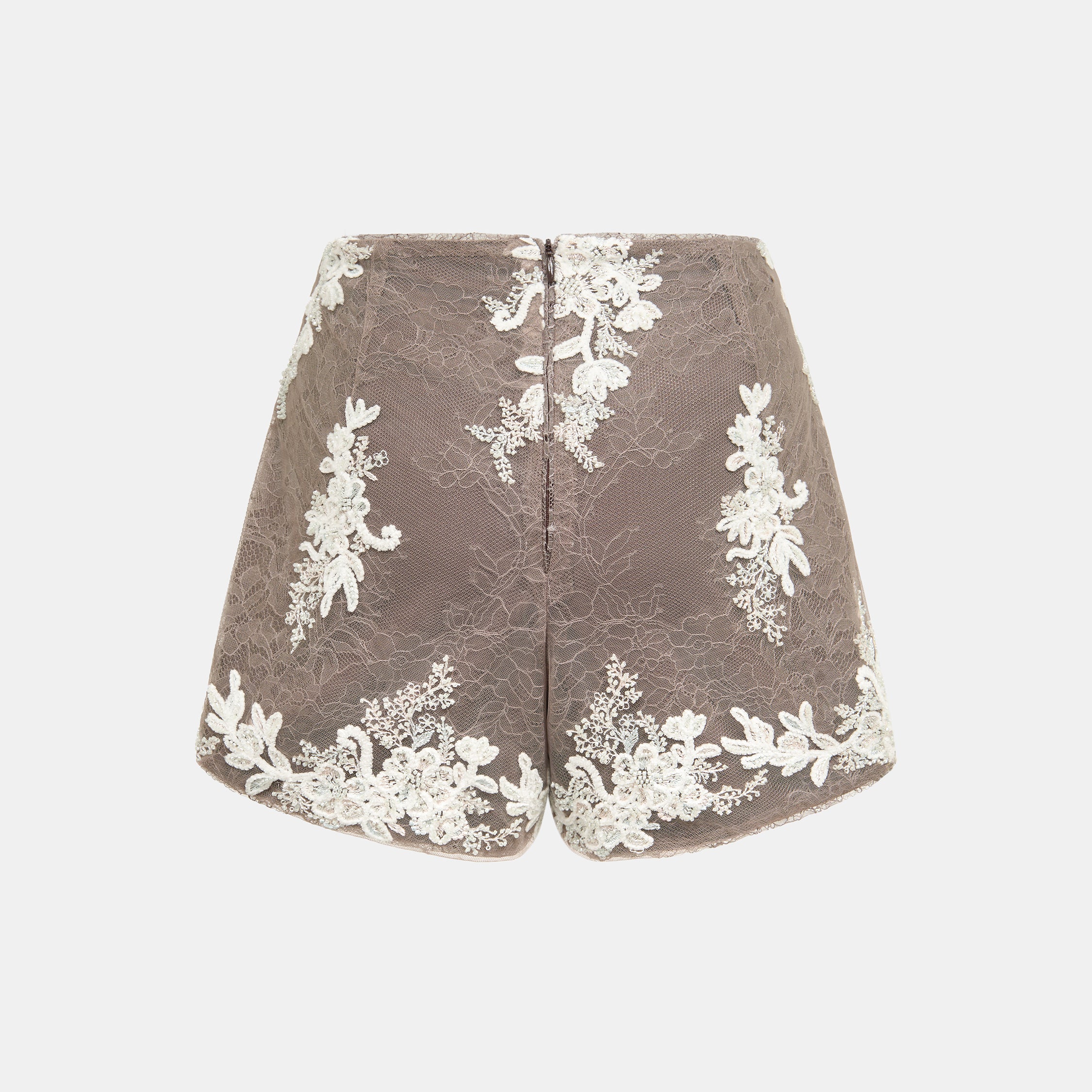 "Imperial Garden Teatime"珠繡香緹蕾絲短褲—Mist Bloom 霧綻花影