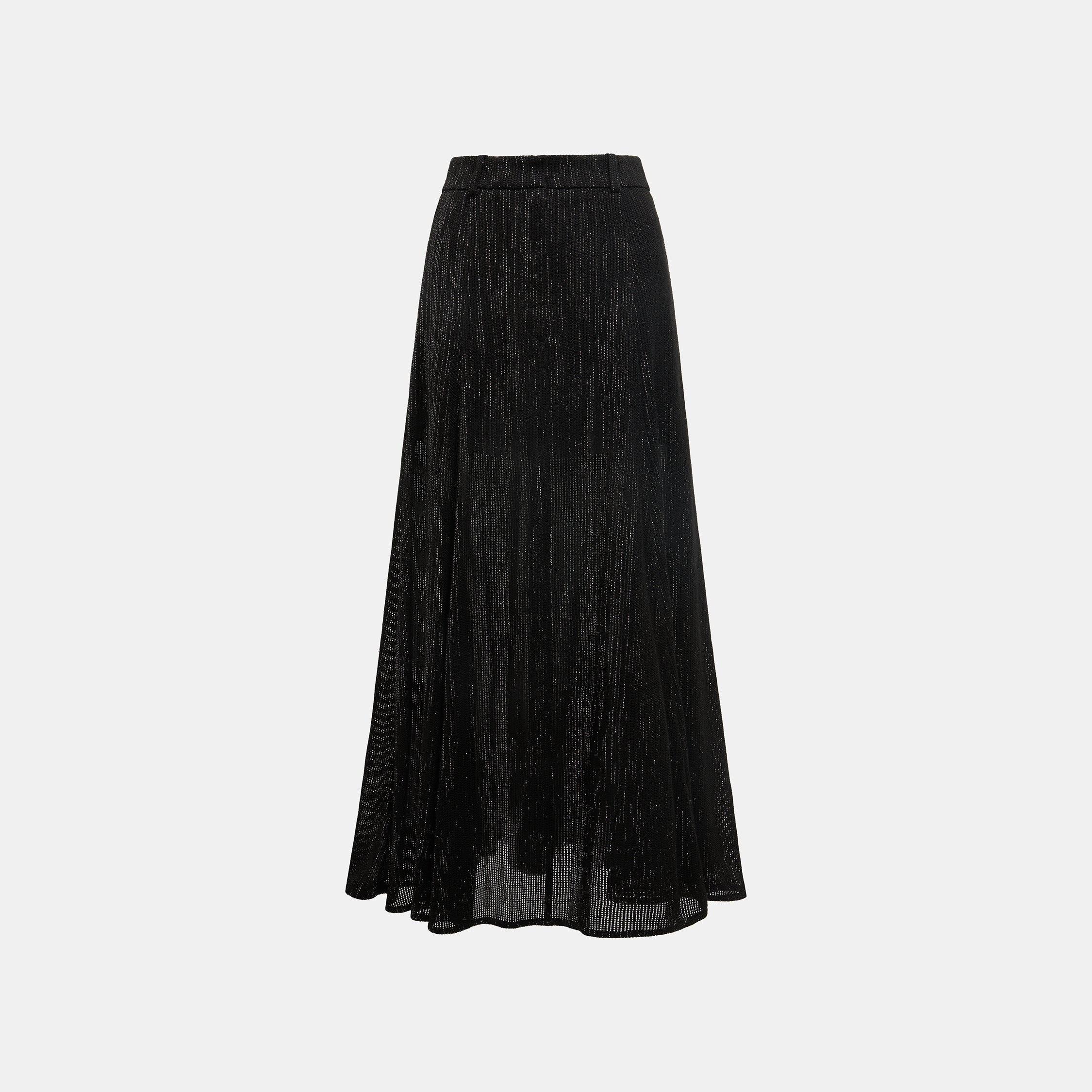 “Weekend at Monaco”日本銀光織格立體裁片裙—Noir Luster 夜曜微光