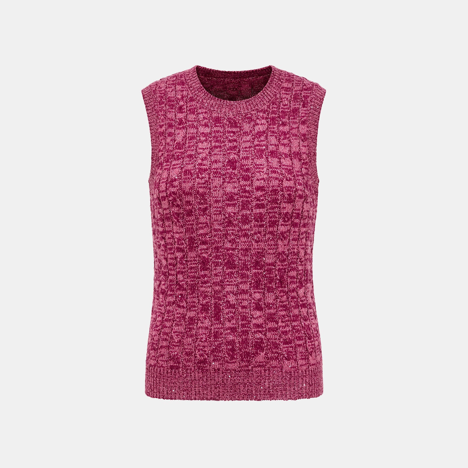 “Winter diary.” 100% Cashmere 亮片麻花編織針織背心—Luck