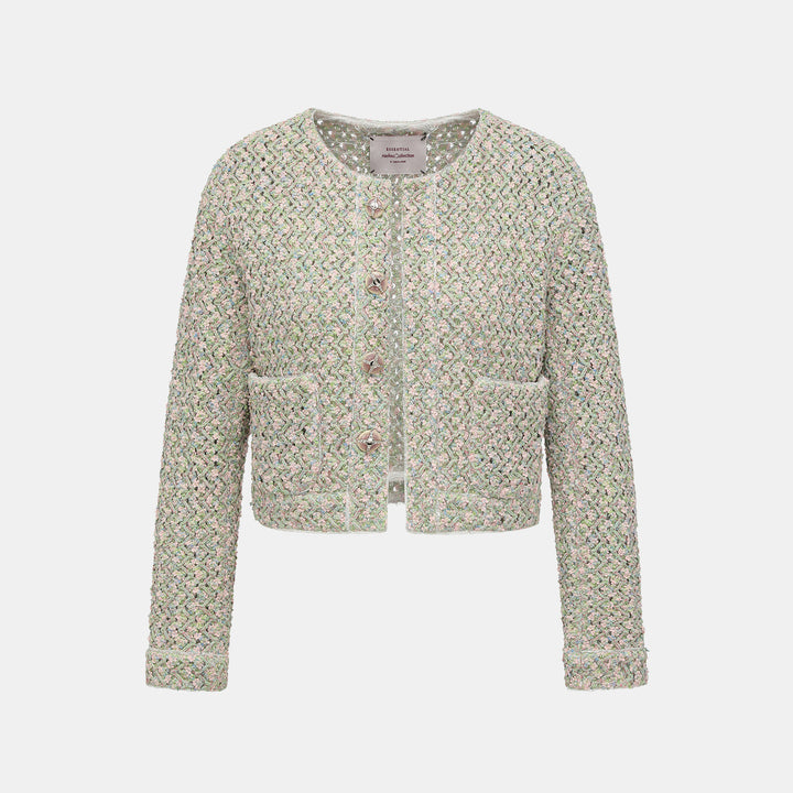 “Sloane Ave." 法國高級訂製蕾絲勾織花呢外套—Dewdrop Bloom莫內睡蓮・晨露