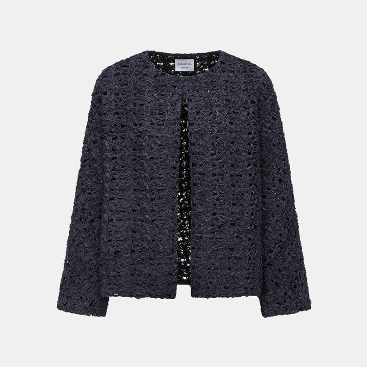 “Sloane Ave."繞畫織藝鏤花蕾絲外套—Indigo Ballad布爾藍調