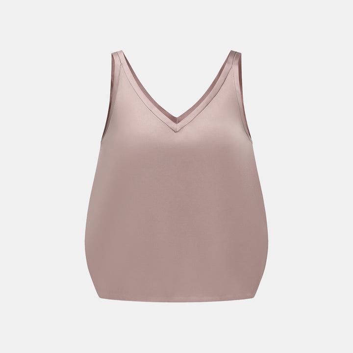 "Weekend at Monaco." 重磅緞面拼接工藝背心 — Taupe