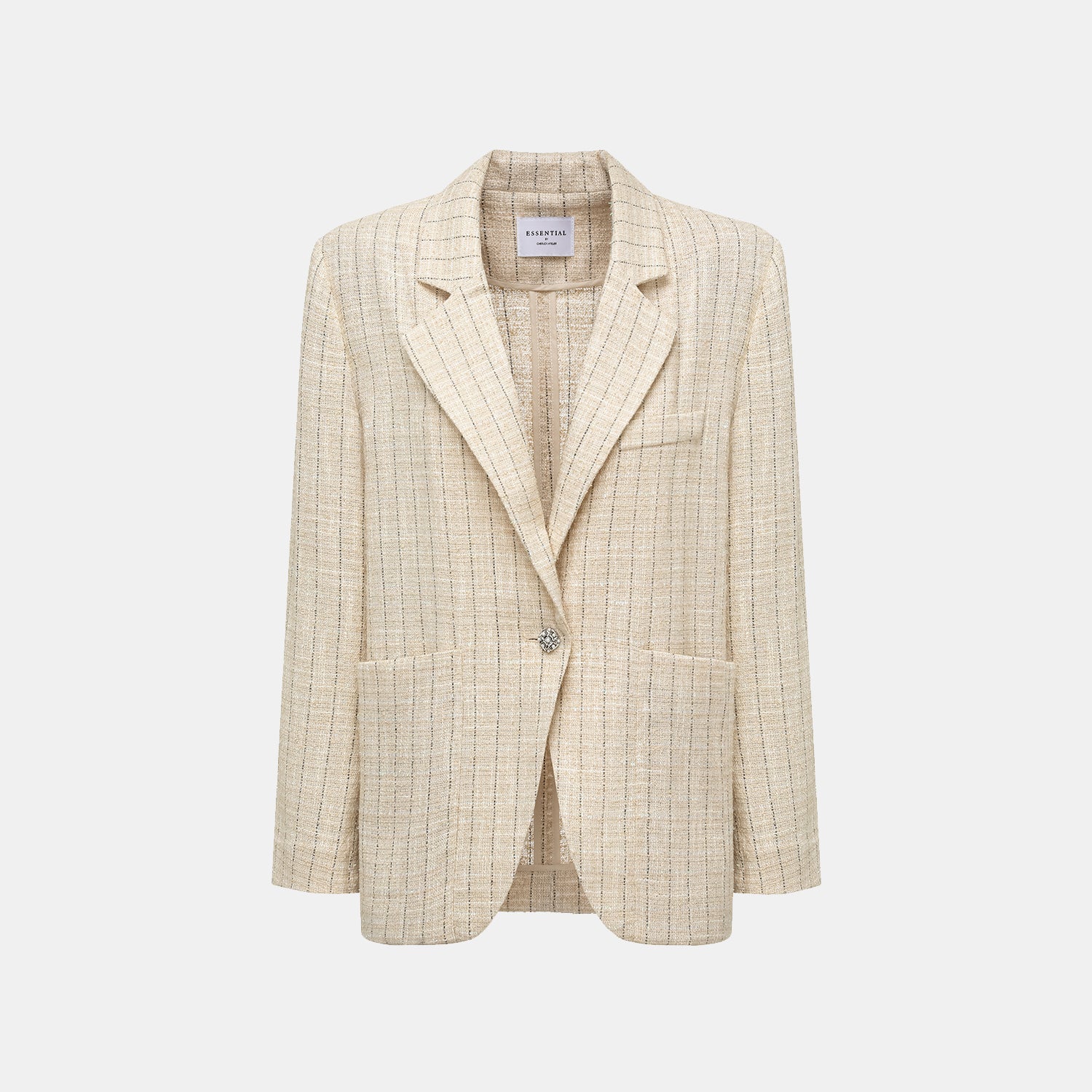 "Westminster Weekdays" 輕薄花呢oversized西裝外套—Vanilla Soufflé