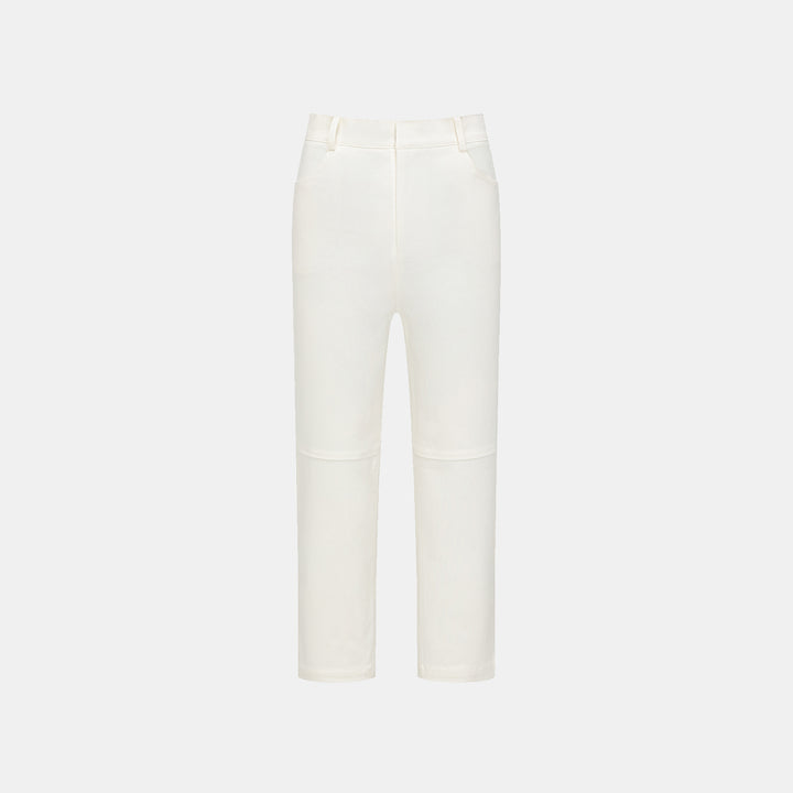 “Easy-go Chic” Premium 頂級高彈力棉牛仔九分褲—白