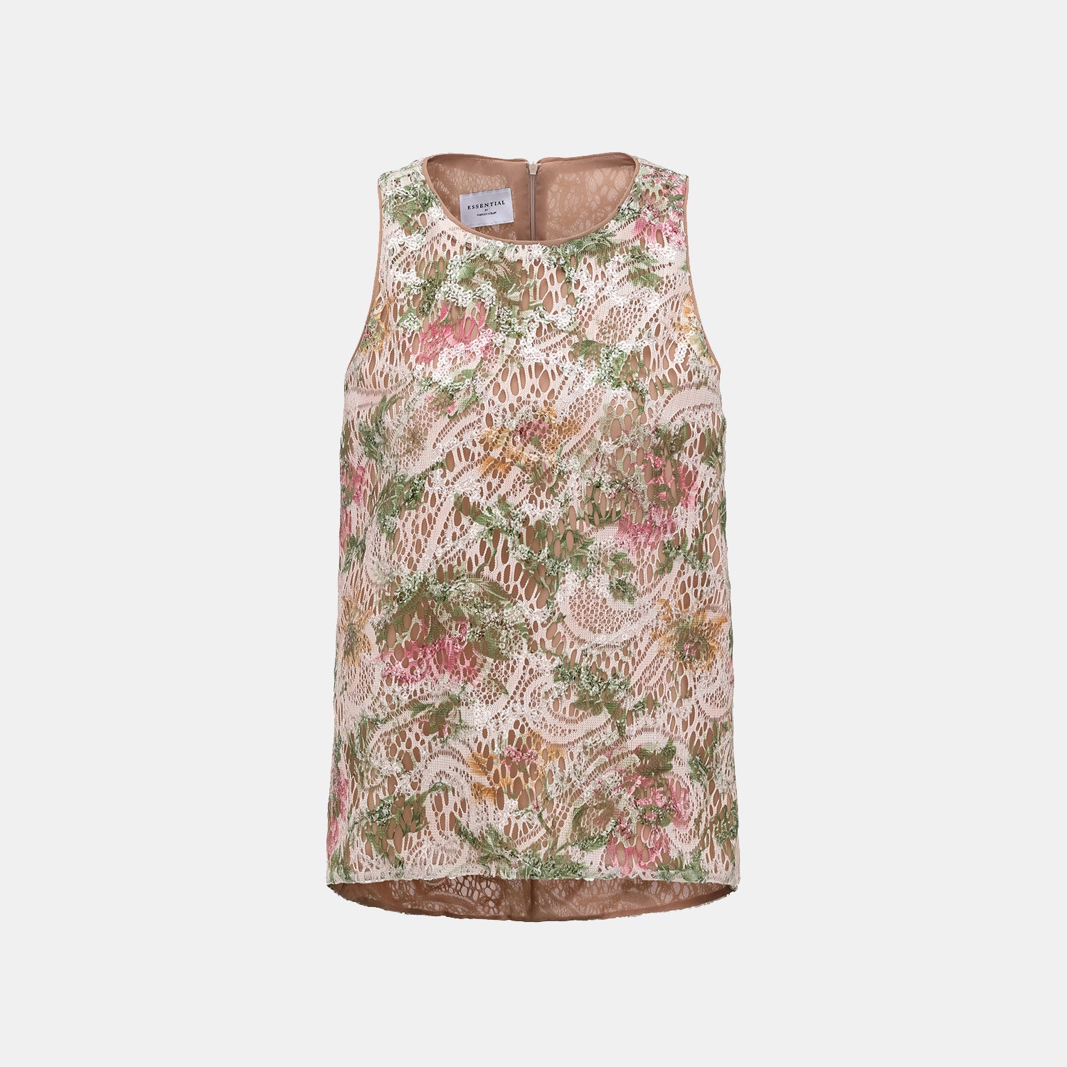 "Imperial Garden Teatime" 義大利奢華畫繡蕾絲背心—春曦呢喃