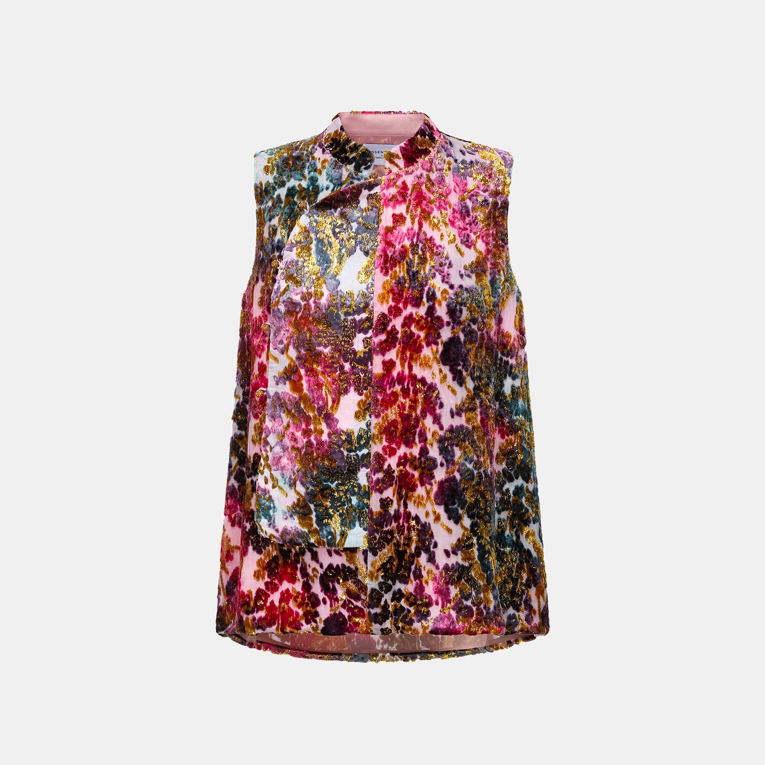 "Imperial Garden Teatime" Silk Velvet Chinese Style Vest - Zui Yanzhi 