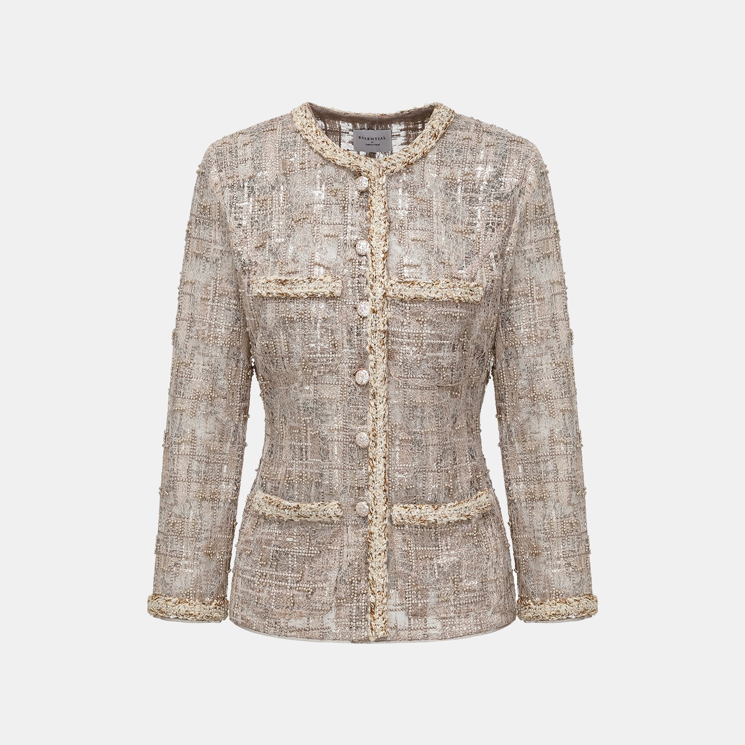 “Brunch at Ritz.” 奢華蕾絲畫藝珠繡外套—The Gilded Kiss克林姆之吻