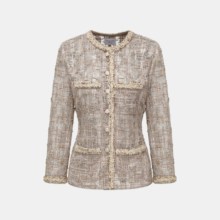 “Brunch at Ritz.” 奢華蕾絲畫藝珠繡外套—The Gilded Kiss克林姆之吻