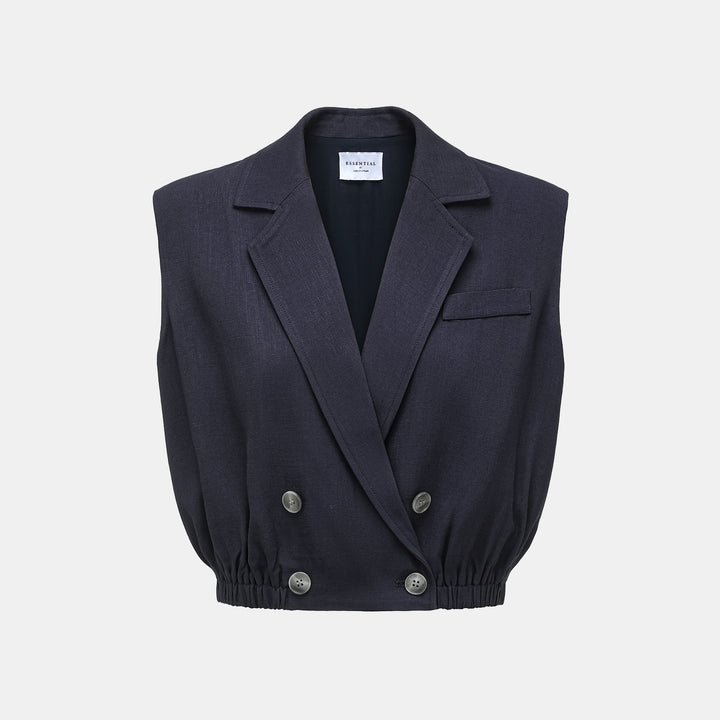 "Weekend at Monaco." 特殊絲竹肌理工藝醋酸背心—Ink