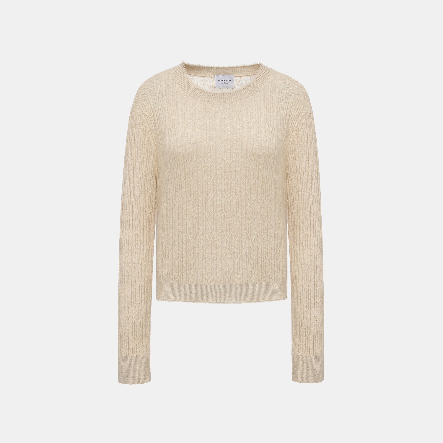 “Autumn Diary” 100% Cashmere羽絮葉脈紋銀織針織上衣—Golden Grain穗光