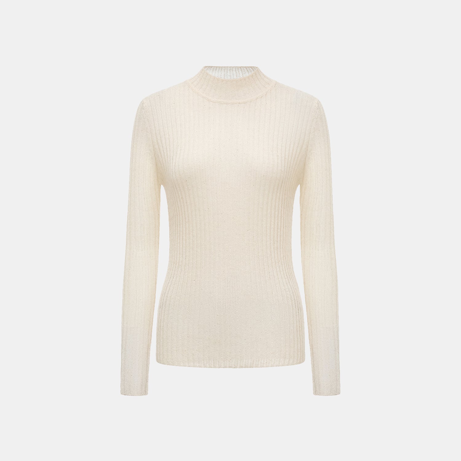 “Spring Diary." 真絲羊駝羊毛針織中領上衣—Cream