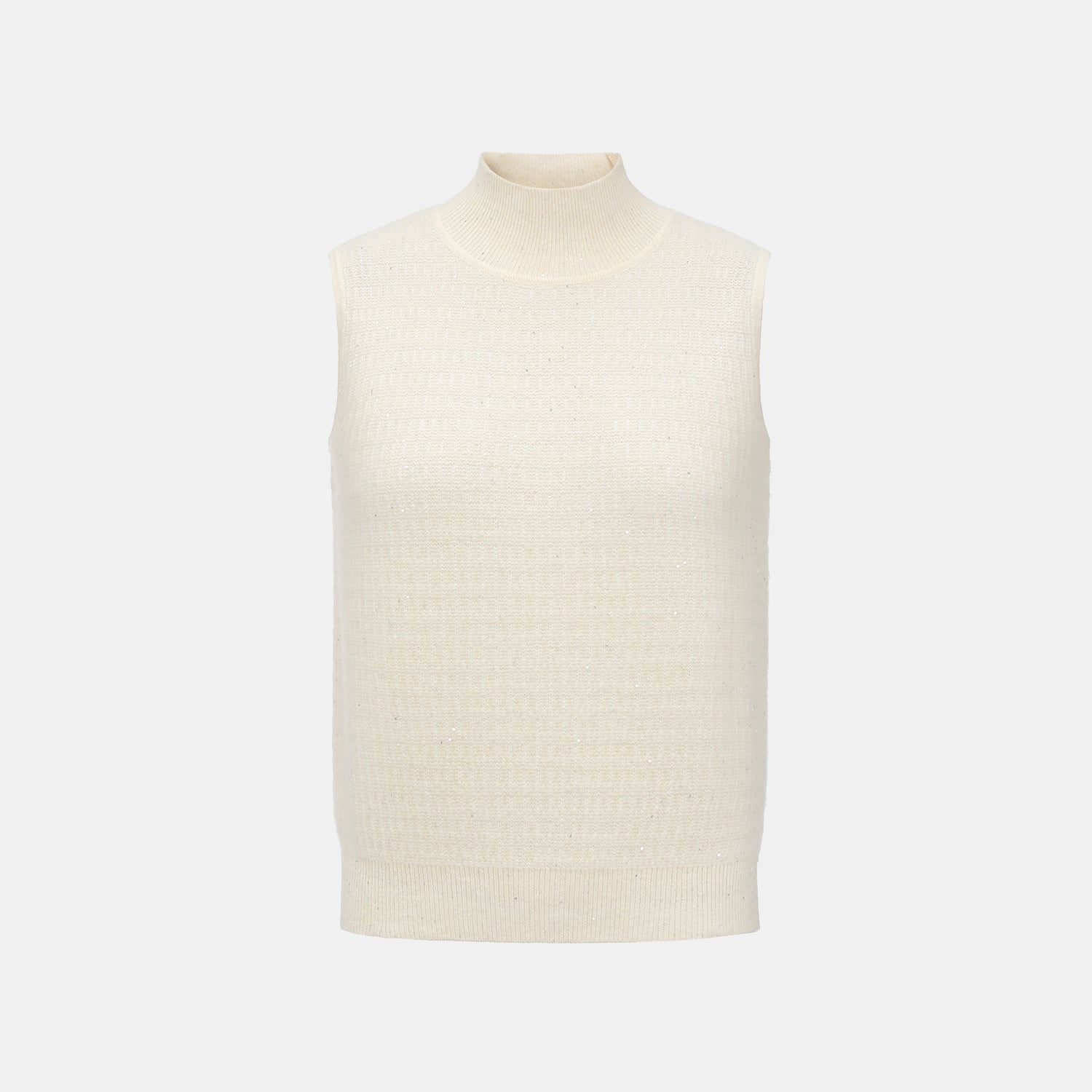 “Autumn Diary” 100% Cashmere極細絨柔星點高領針織背心—Velour Moonlight絲絨月光