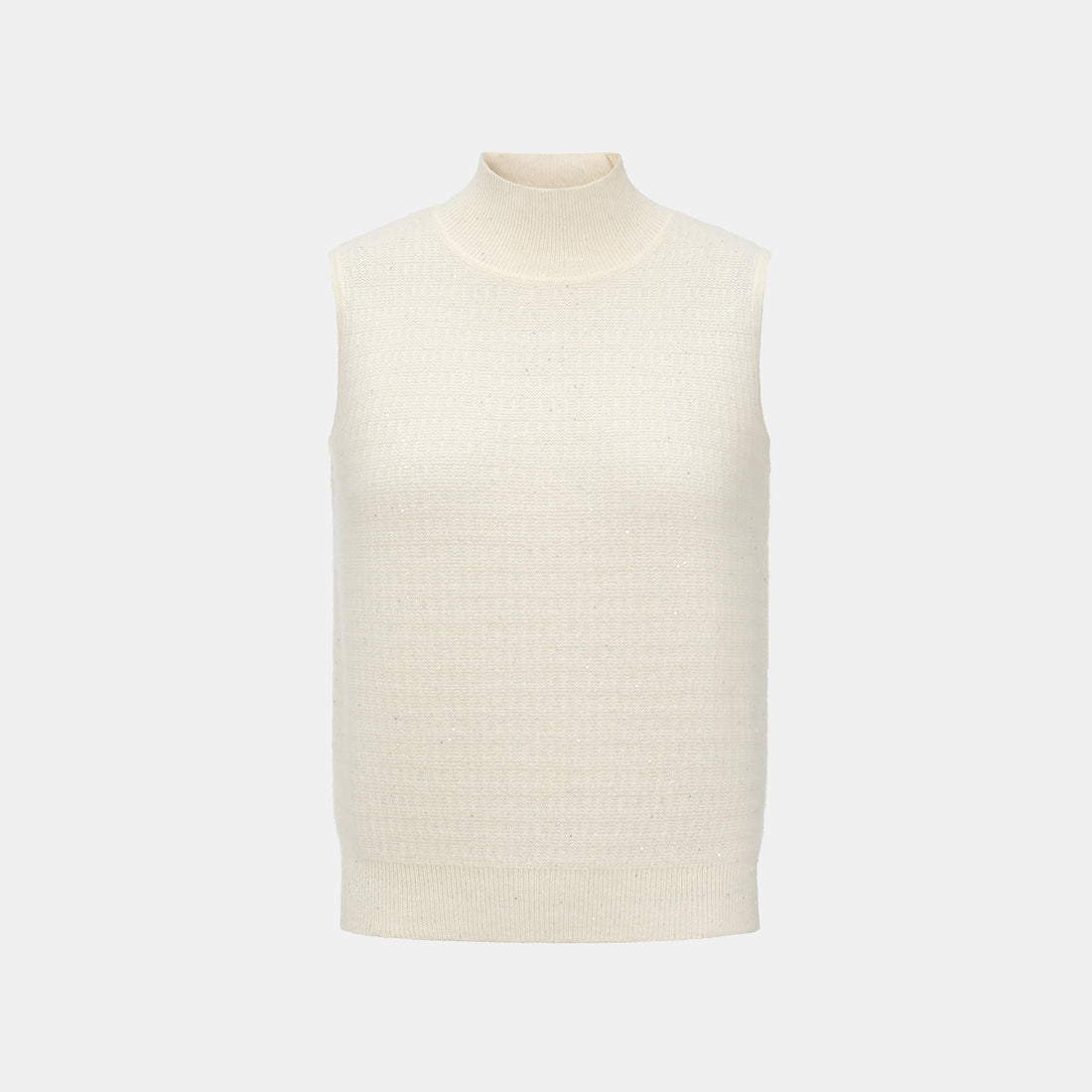 “Autumn Diary” 100% Cashmere極細絨柔星點高領針織背心—Velour Moonlight絲絨月光