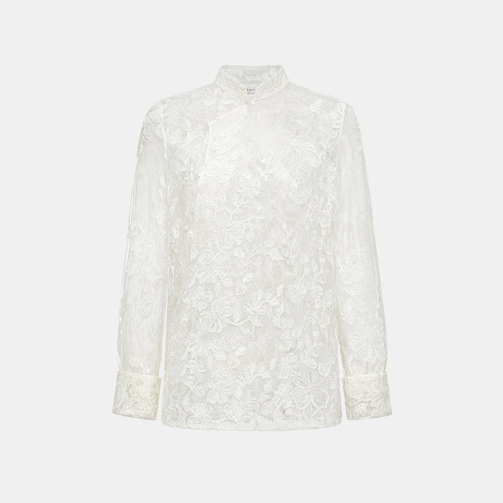 “春裳雅集” 立體刺繡工藝蕾絲國風長袖上衣