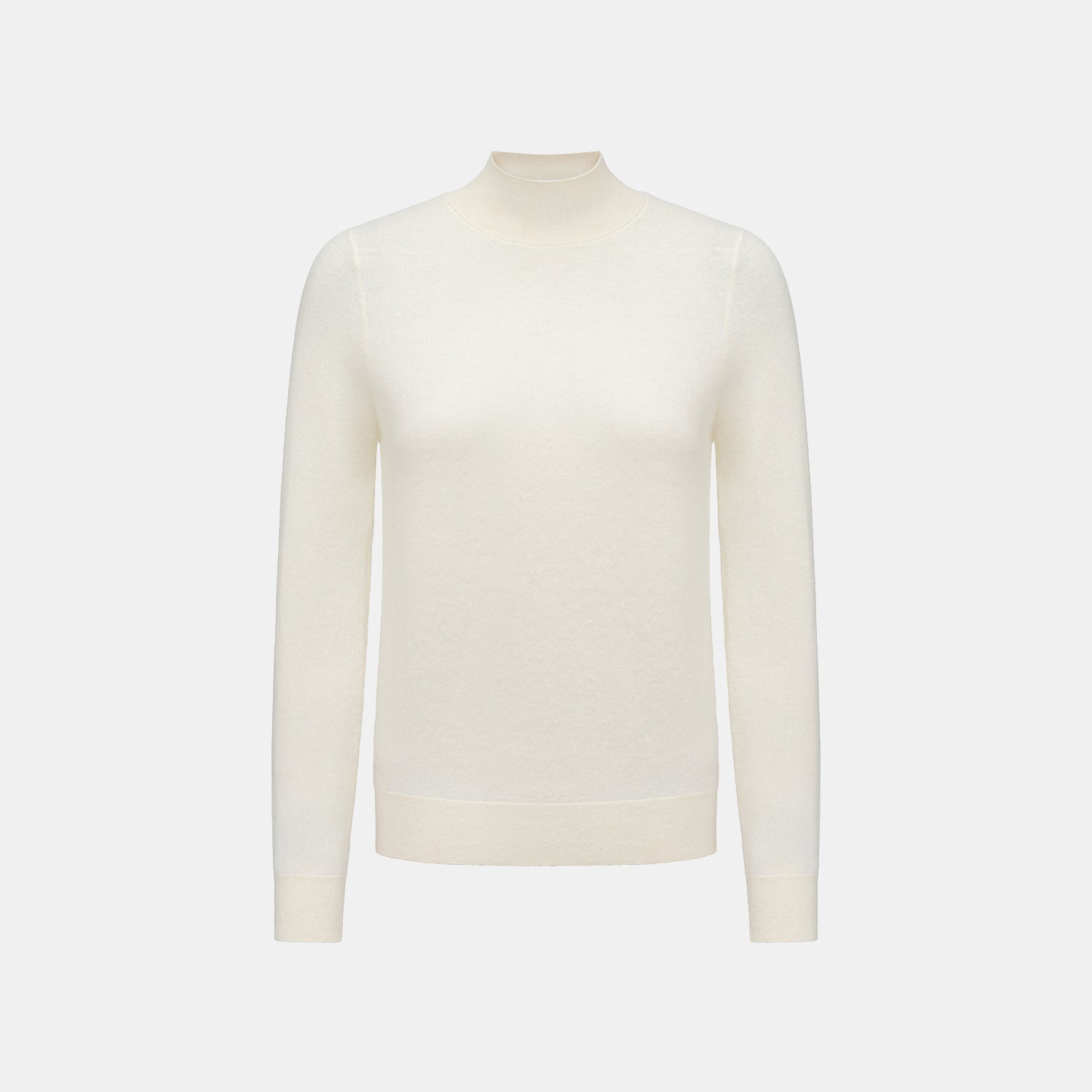 “Winter Diary”Cashmere極簡純色立領針織衫—Pure Snowdream雪色之夢