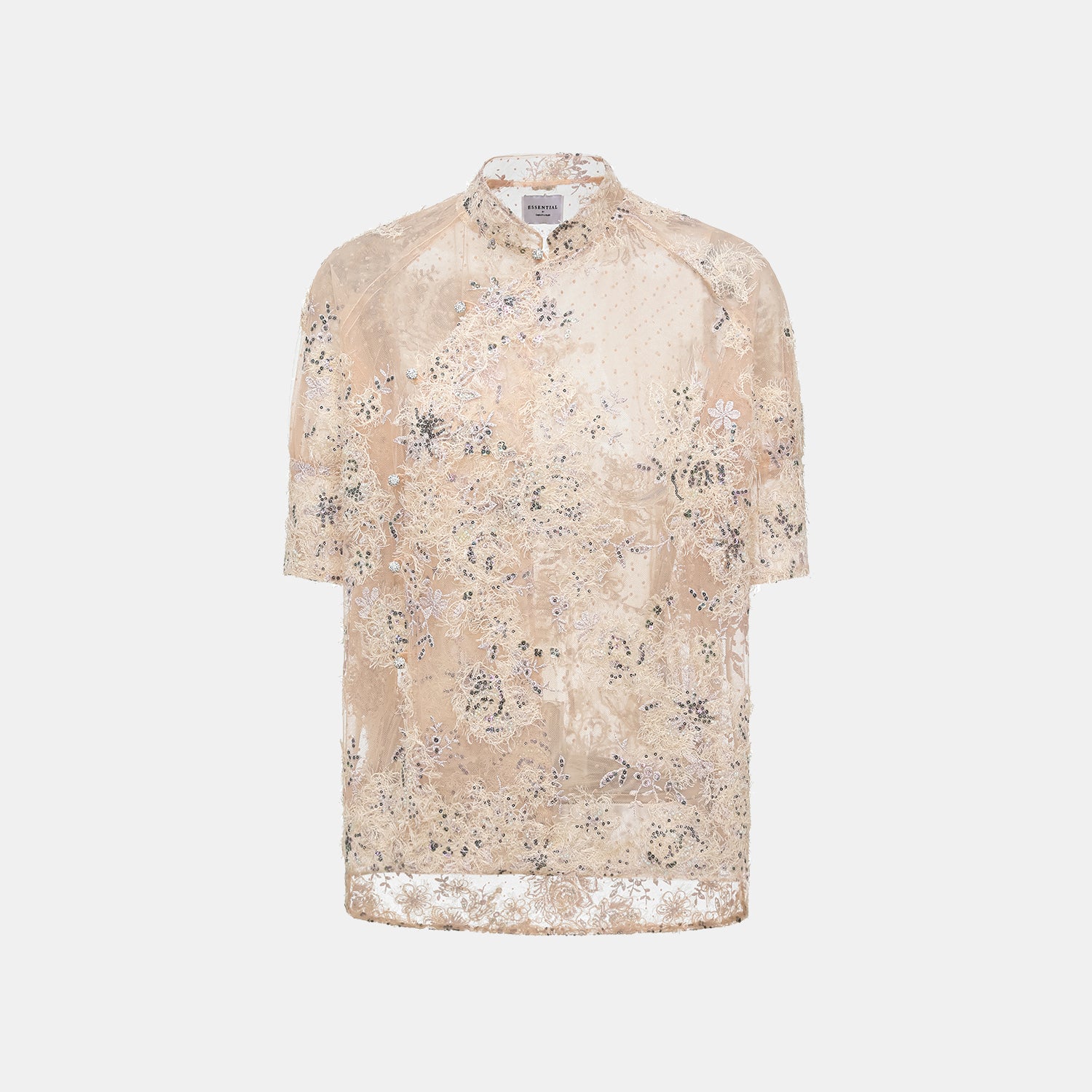 "Imperial Gala."  奢華蕾絲珠繡輕國風短袖罩衫