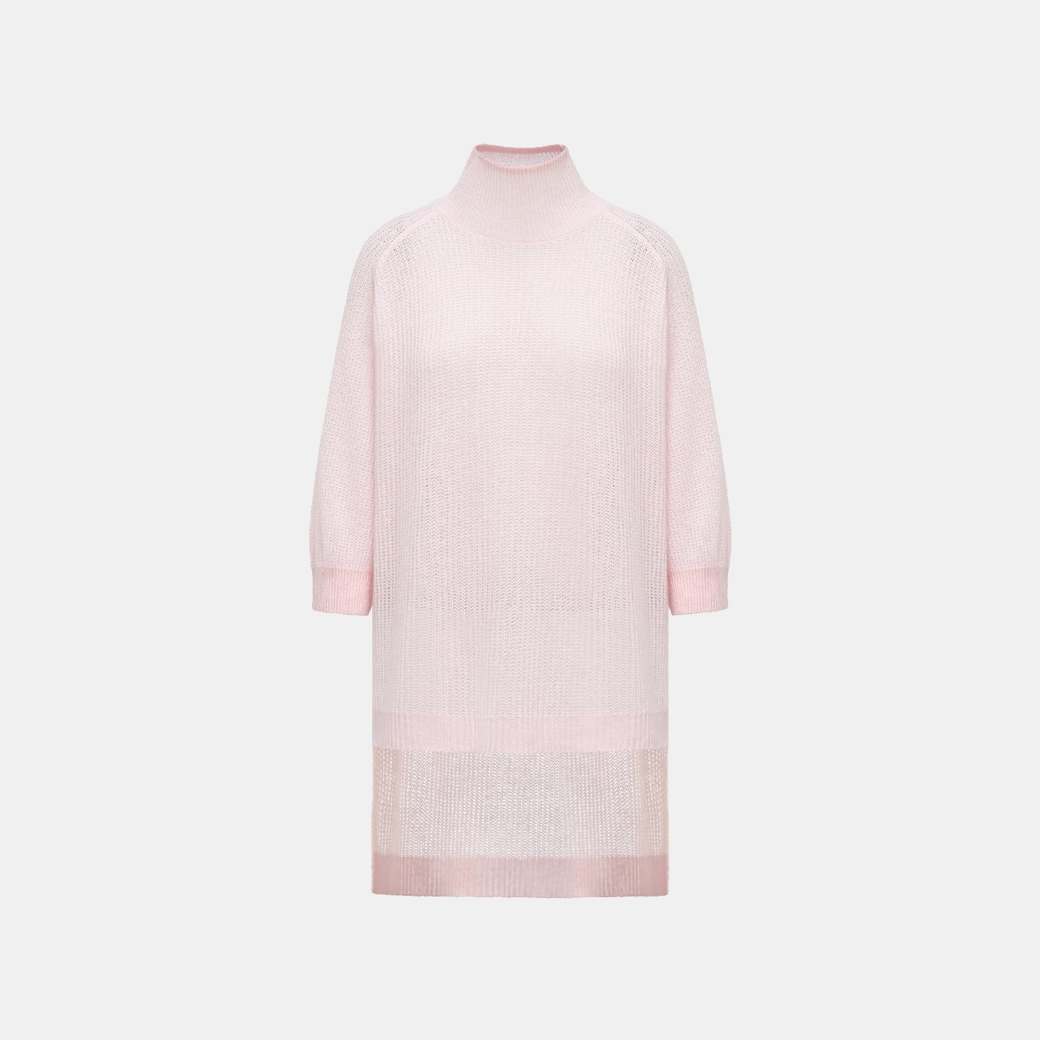 "Autumn Diary" Silk Cashmere Turtleneck Tunic—Rose Water 