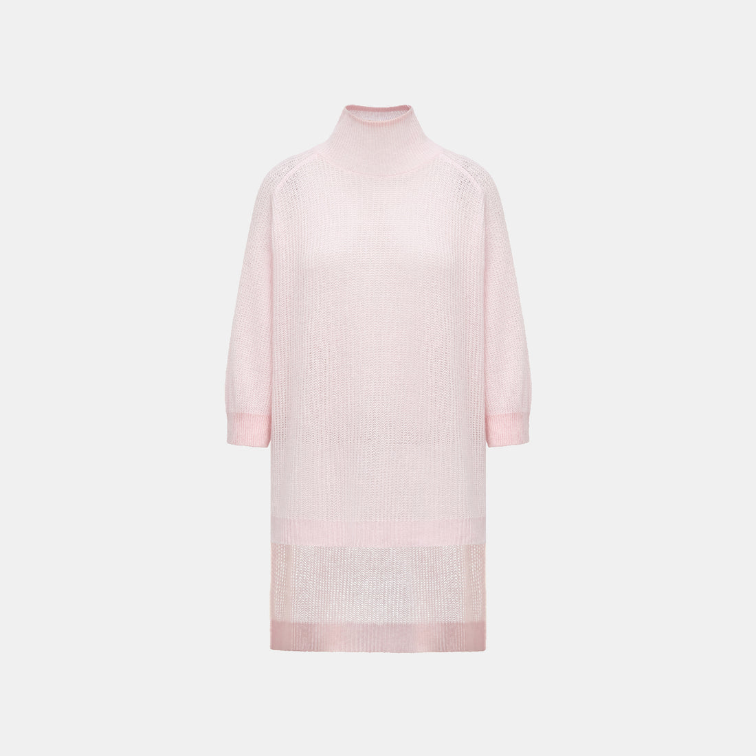 "Autumn Diary" Silk Cashmere Turtleneck Tunic—Rose Water 