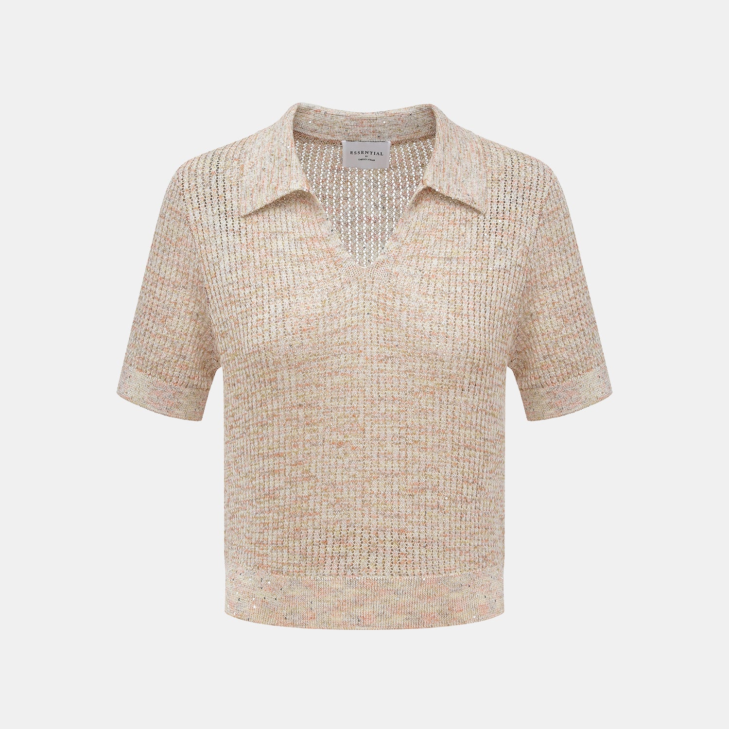 "Summer diary." 雲染鑲華鏤紋工藝針織上衣—Coral Horizon澄沐