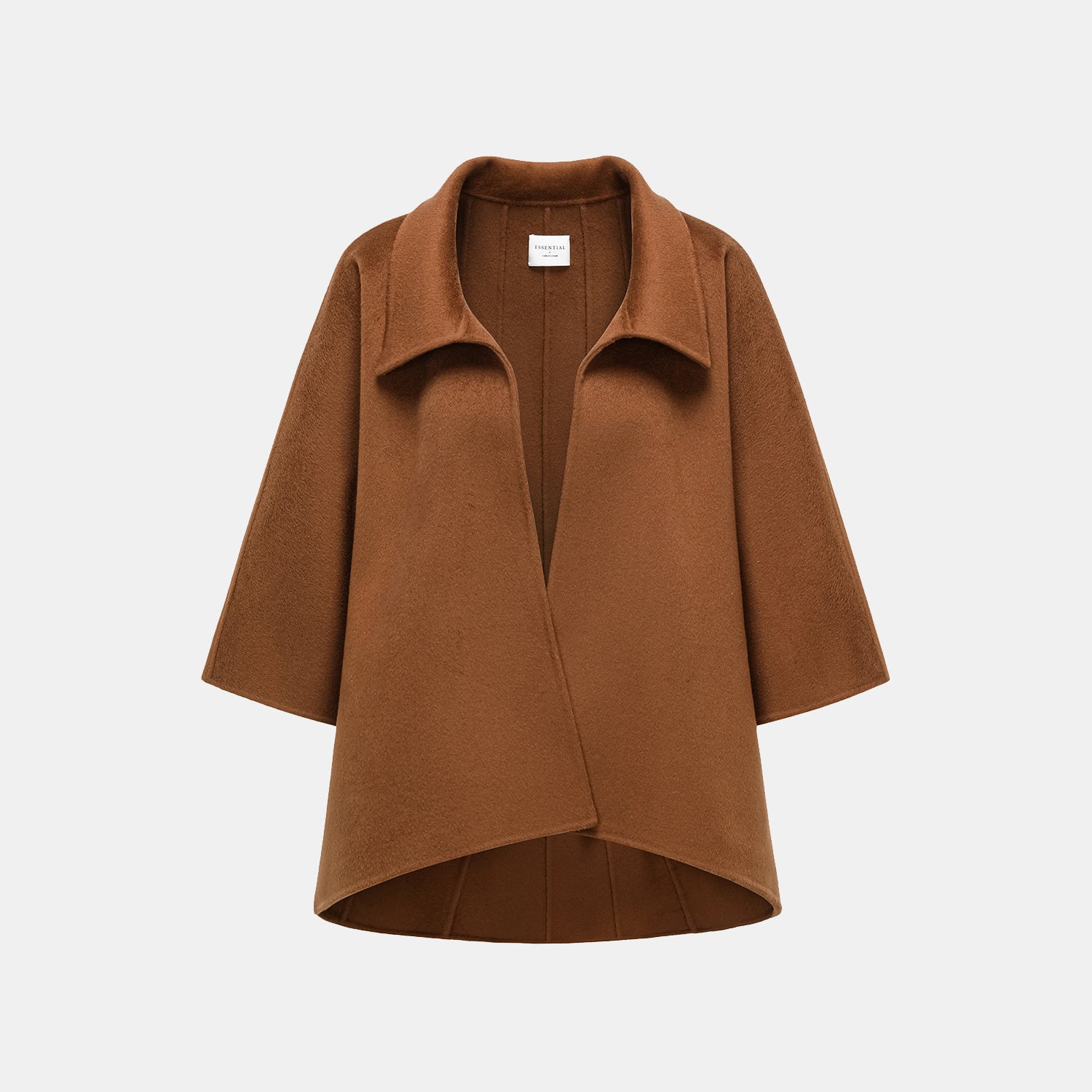 “Winter Diary” 100%Cashmere 雙面長絨工藝短大衣—Caramel