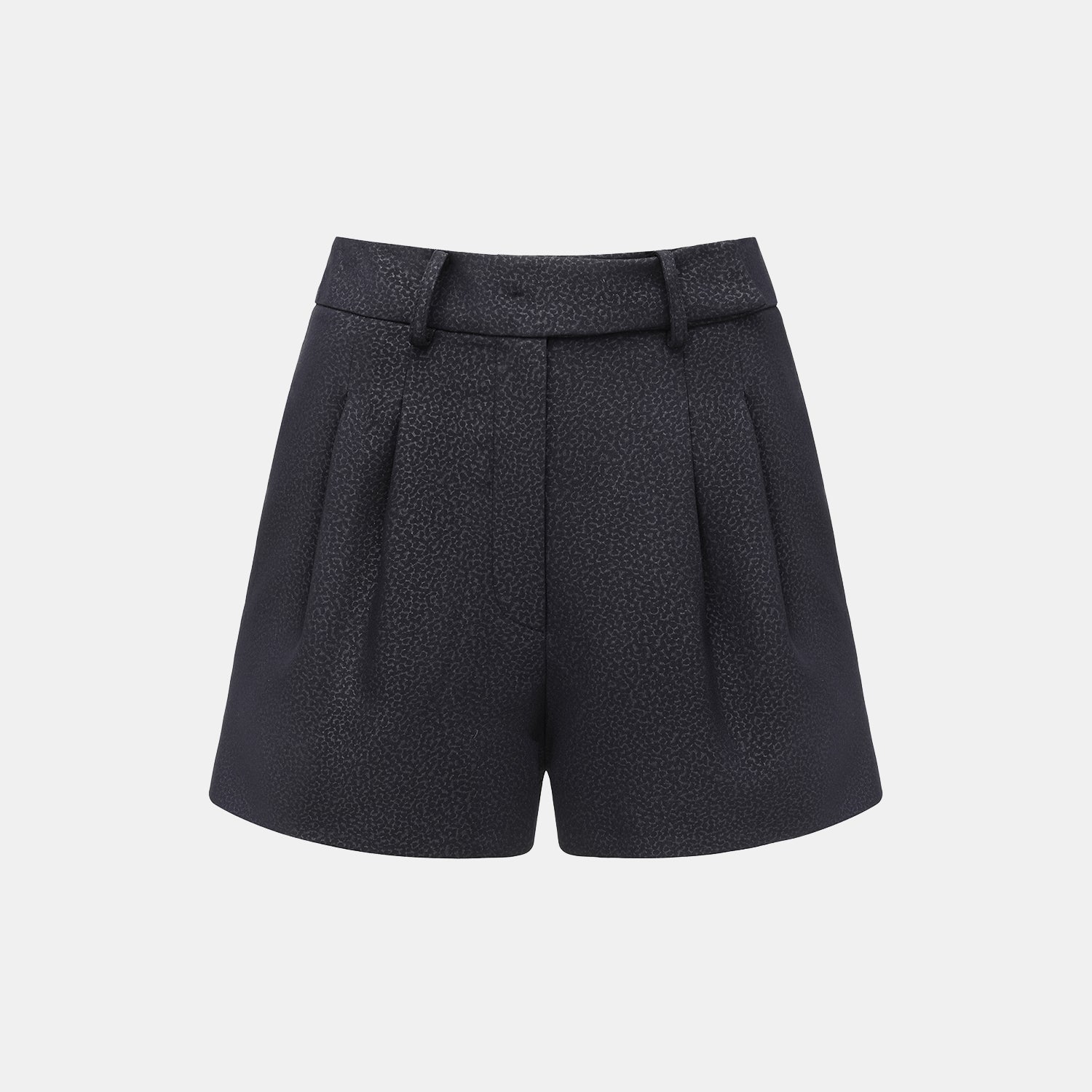 "Speak Sleek" 奢華特殊岩紋肌理西裝短褲—Dark Mirage隱曜