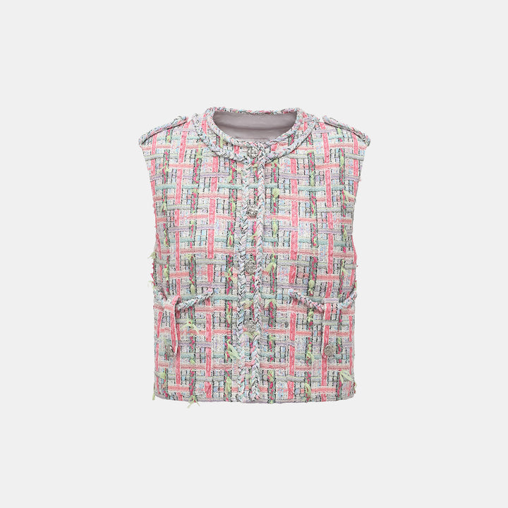 "Arcade of CherJoy Atelier." French summer light tweed vest vest - Parfum de Sucre 