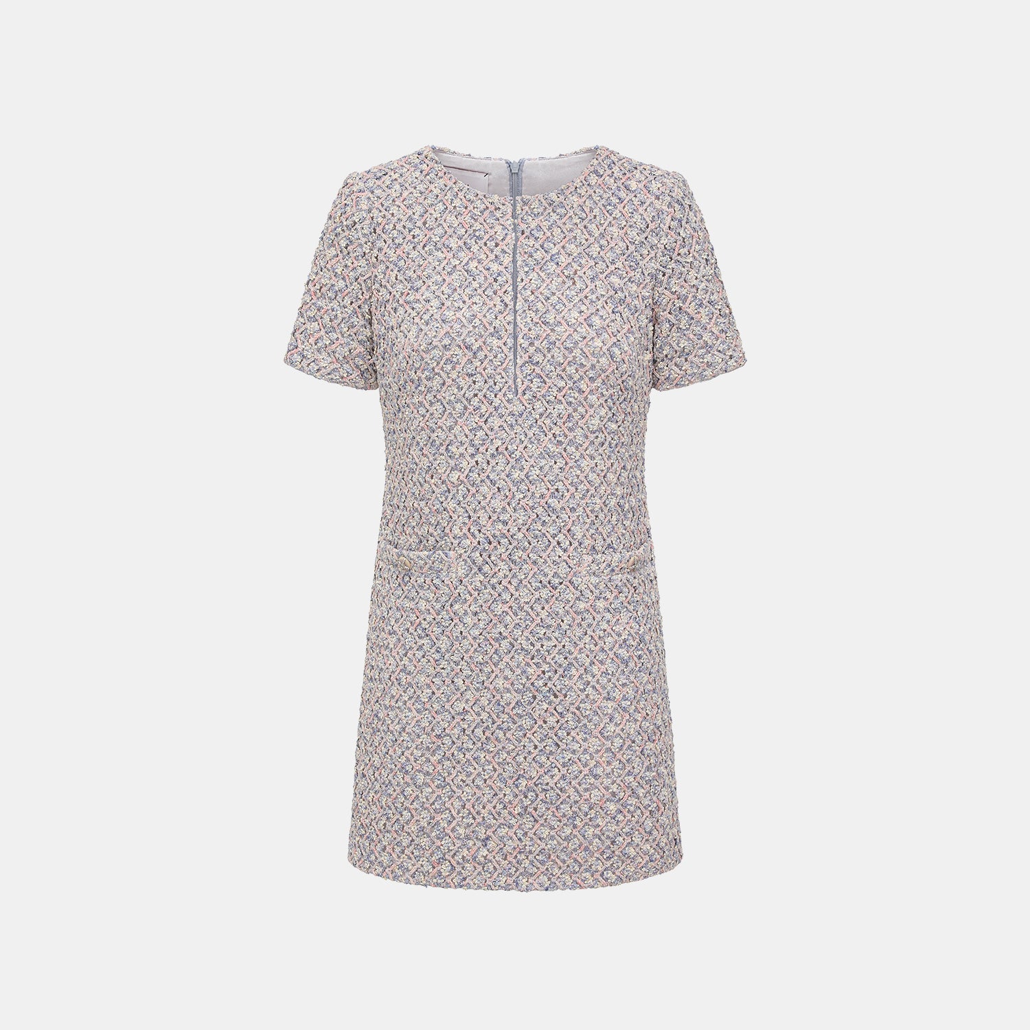 “Sloane Ave."法國高級訂製蕾絲勾織花呢洋裝 —Dreaming Pond莫內睡蓮・夢池