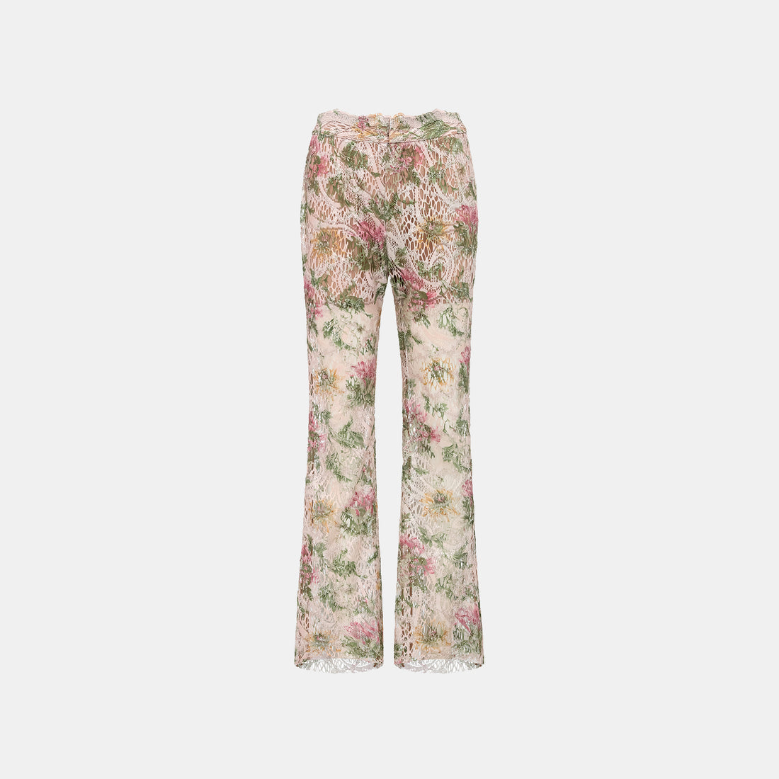 "Imperial Garden Teatime" Italian luxury embroidered lace flared pants - Chunxi whisper
