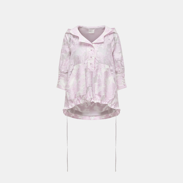 “春遊”提花連帽拉繩上衣—荷香