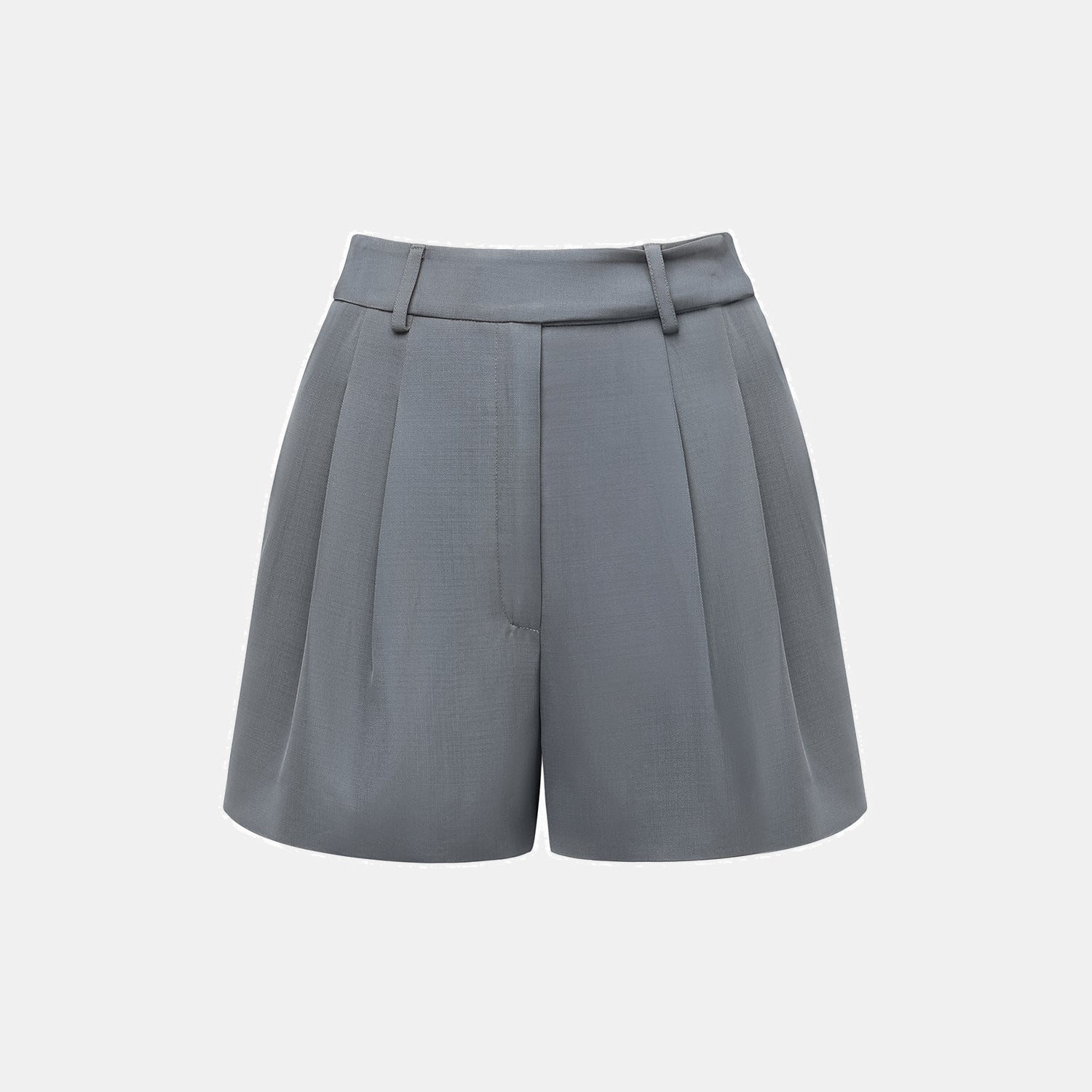 "Speak Sleek" 奢華輕薄麻感肌理醋酸短褲—Cloud