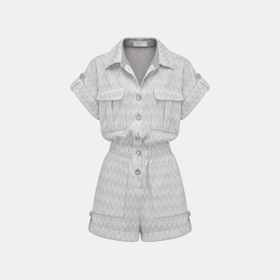 “Autumn Diary”義大利Chevron山形銀燦織紋針織連身褲—Hazy Vale煙嵐悠境