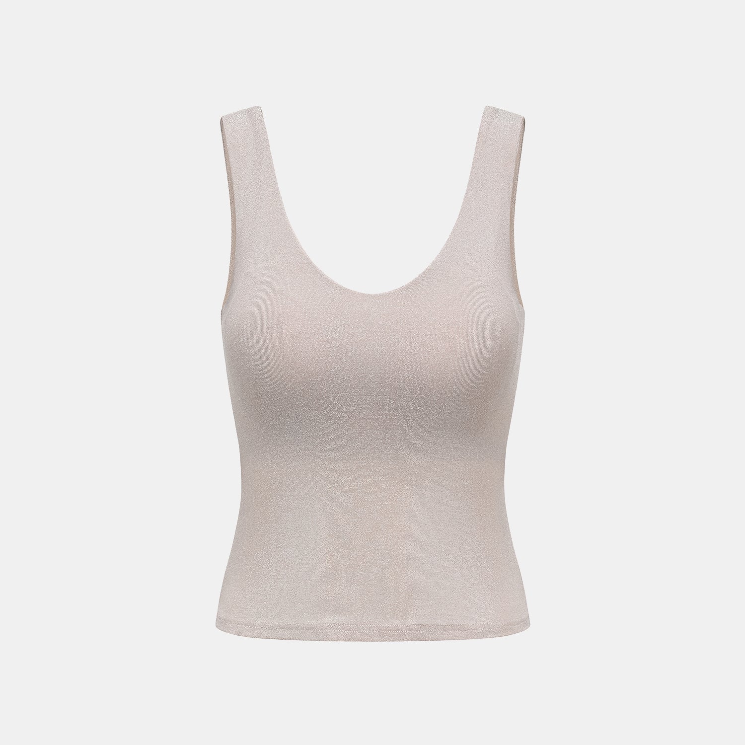 “Easy-go Chic” 銀織工藝彈性合身V領背心—Pink