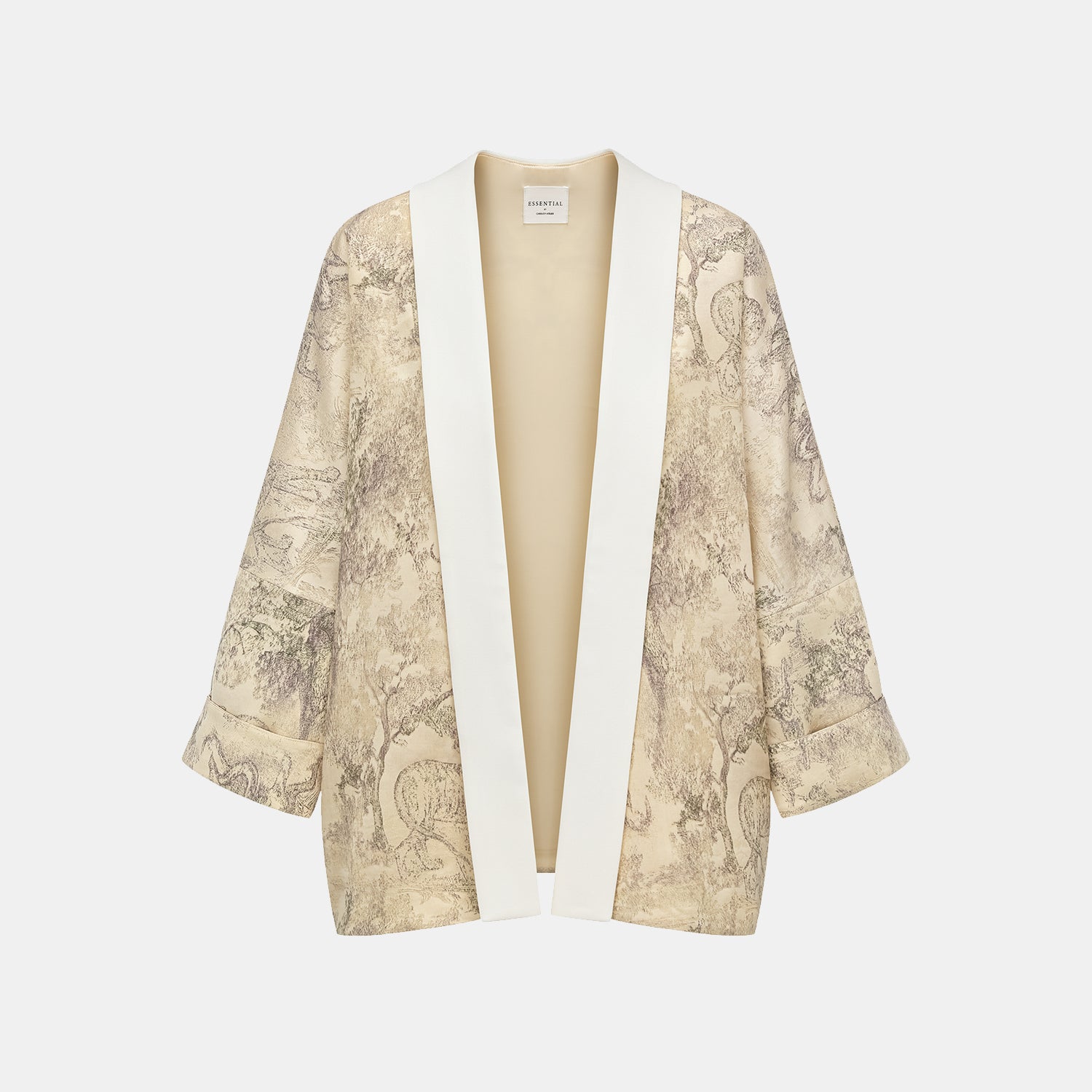 "Imperial Garden Teatime" embroidered silk and wool shawl - green 